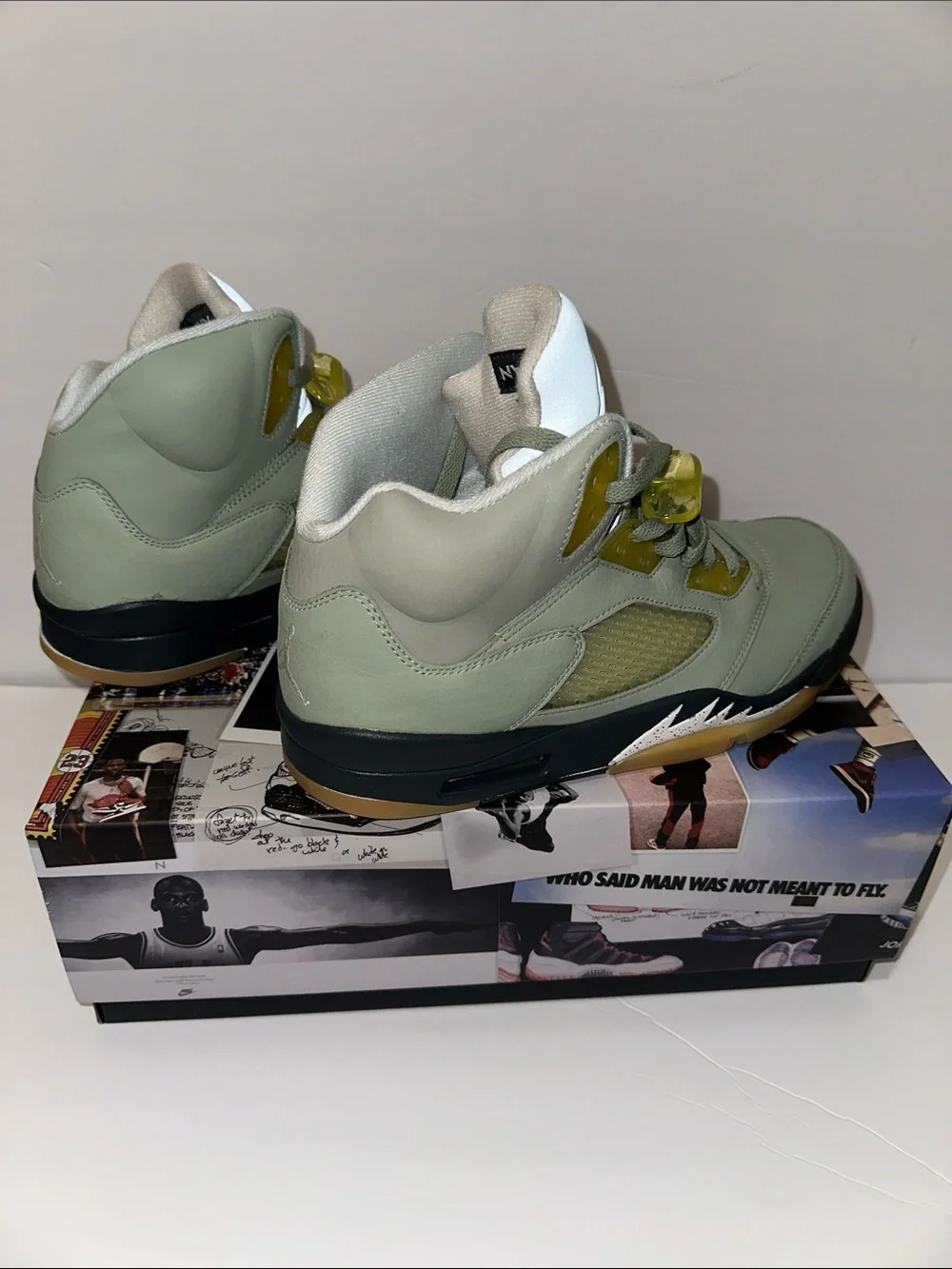 Jordan Kids Olive Green and White Jumpman Sneakers